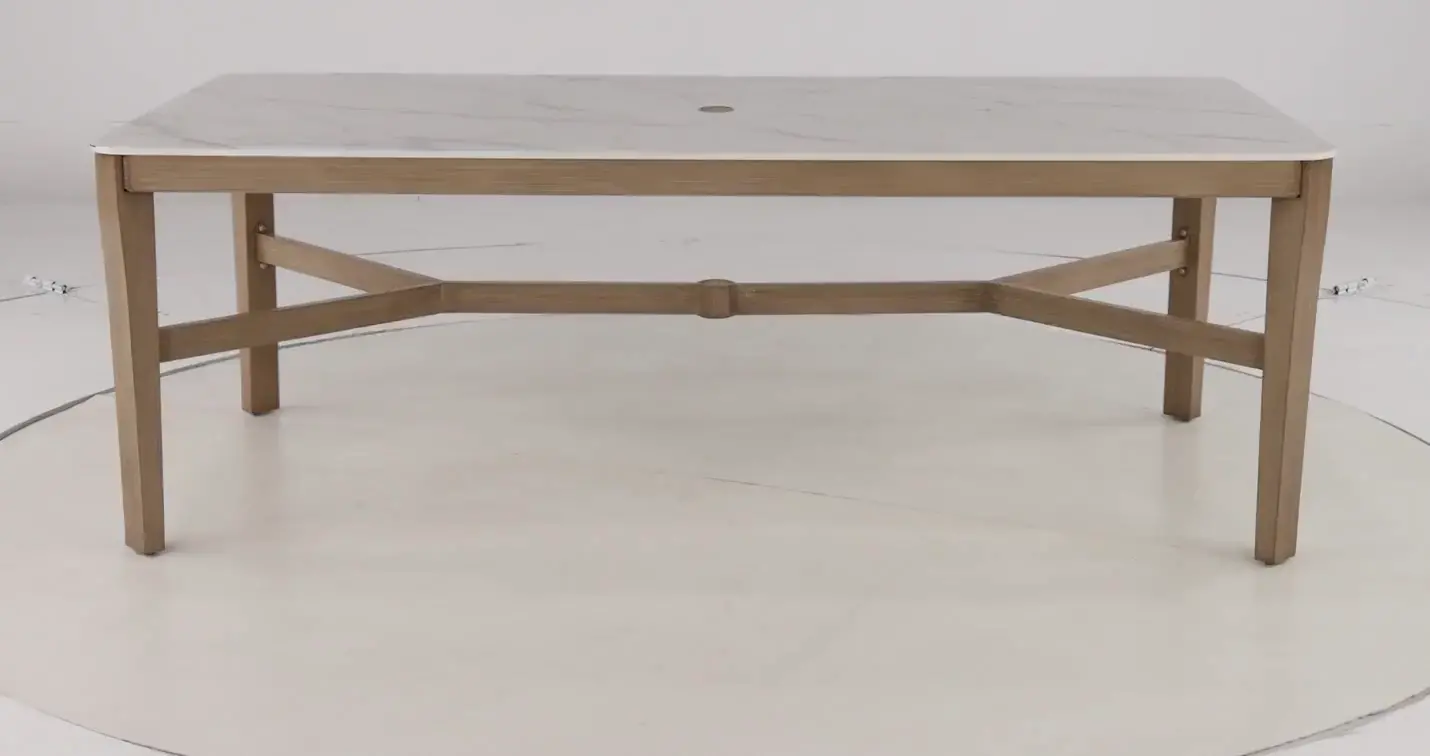 ALY11817P01/TBL84X42 Sonata White Patio Dining Table-4