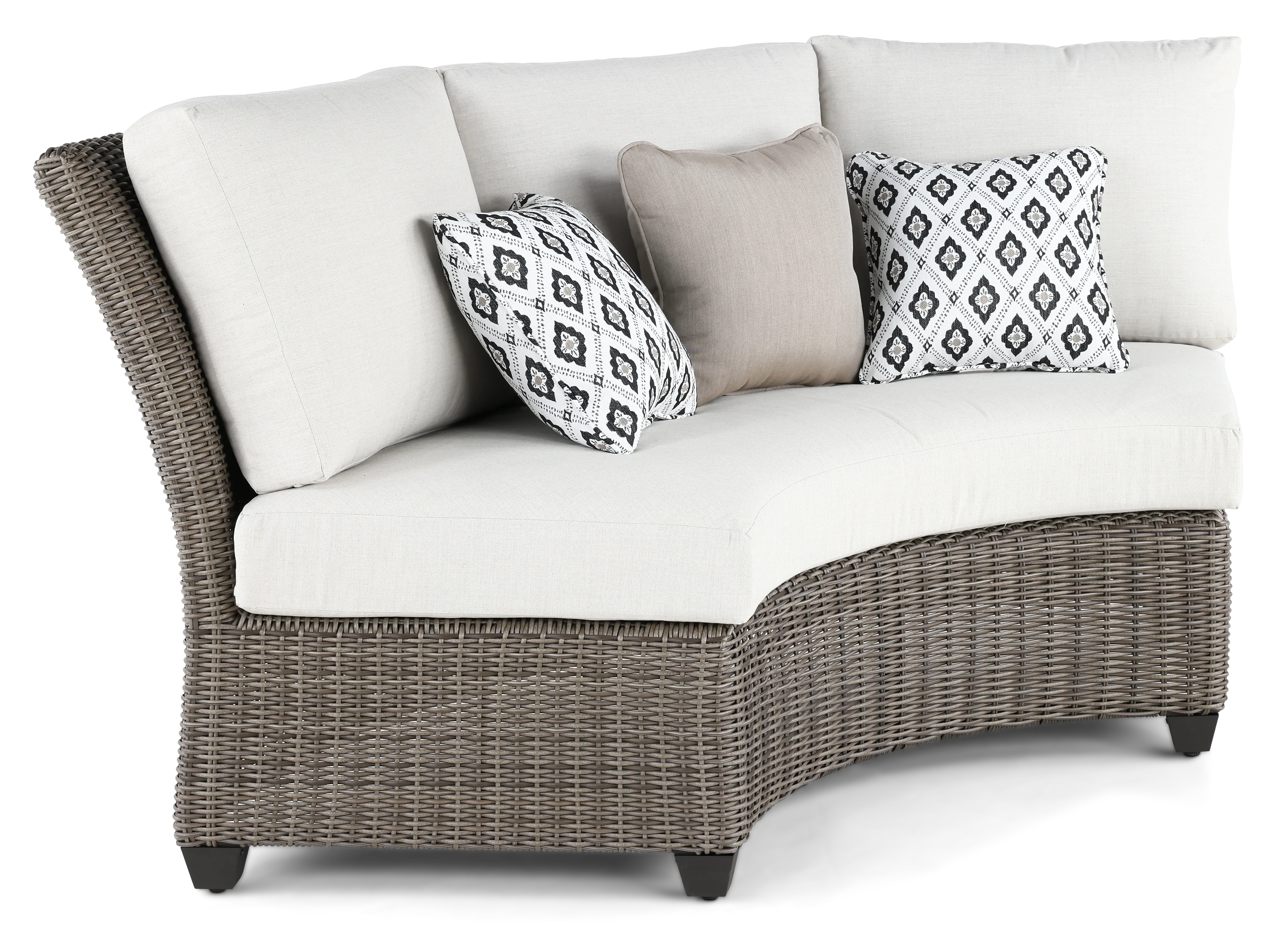AGY07552P01/BACK Havana Brown and Off-White Curved Patio Sofa-1