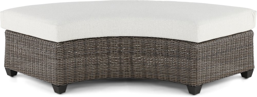 Havana Brown and Off White Patio Bench