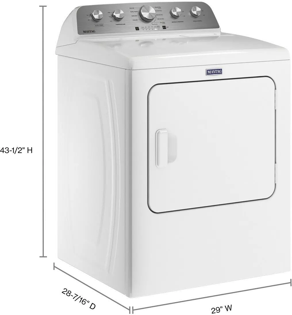 MED5030MW Maytag 7 cu ft Electric Dryer - White-8