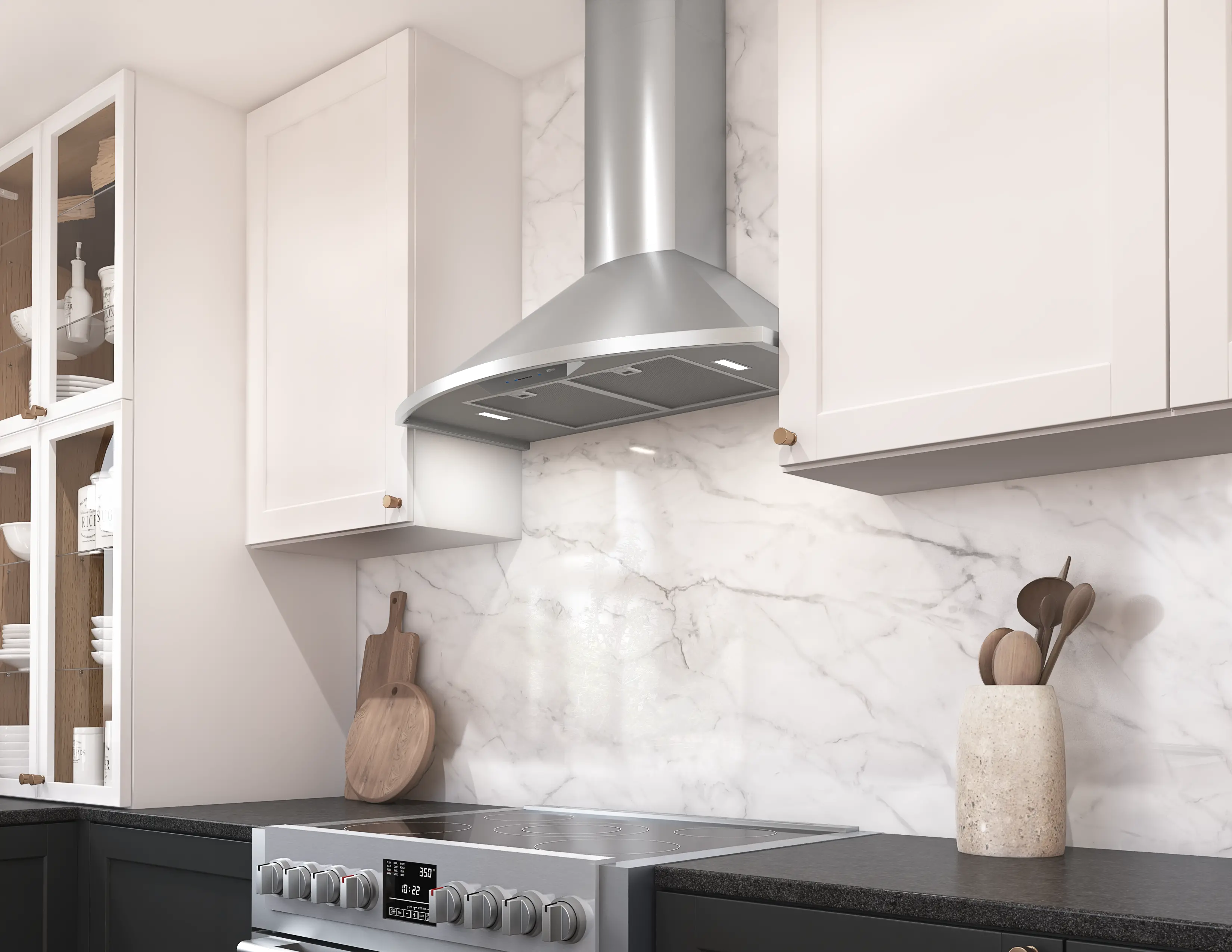 ZSA-E30FS Zephyr 30 Inch Savona Range Hood - Stainless Steel-6