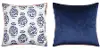 Blue and White Velvet Accent Pillow