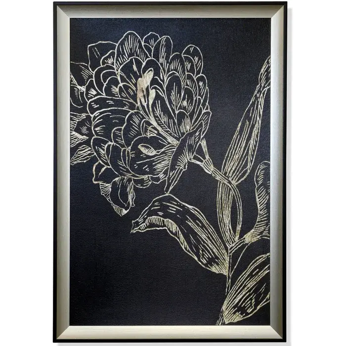 Folklore Black and Silver Flower Wall Art-1