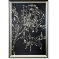 Folklore Black and Silver Flower Wall Art