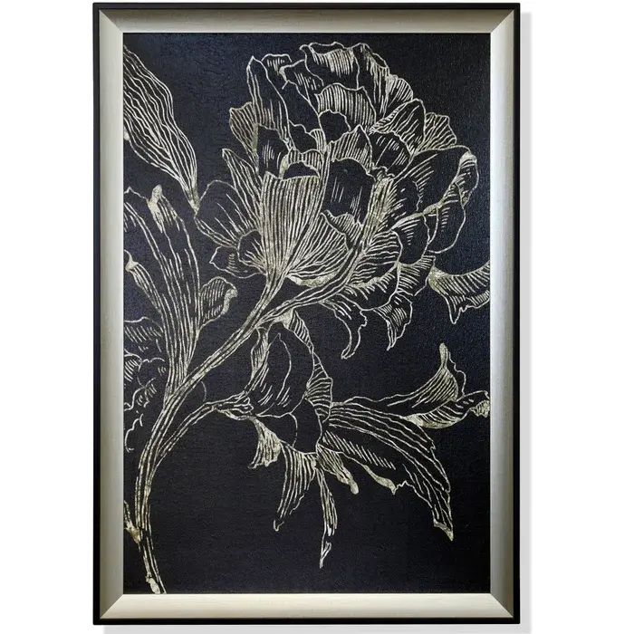 Folklore Black and Silver Flower Wall Art-2