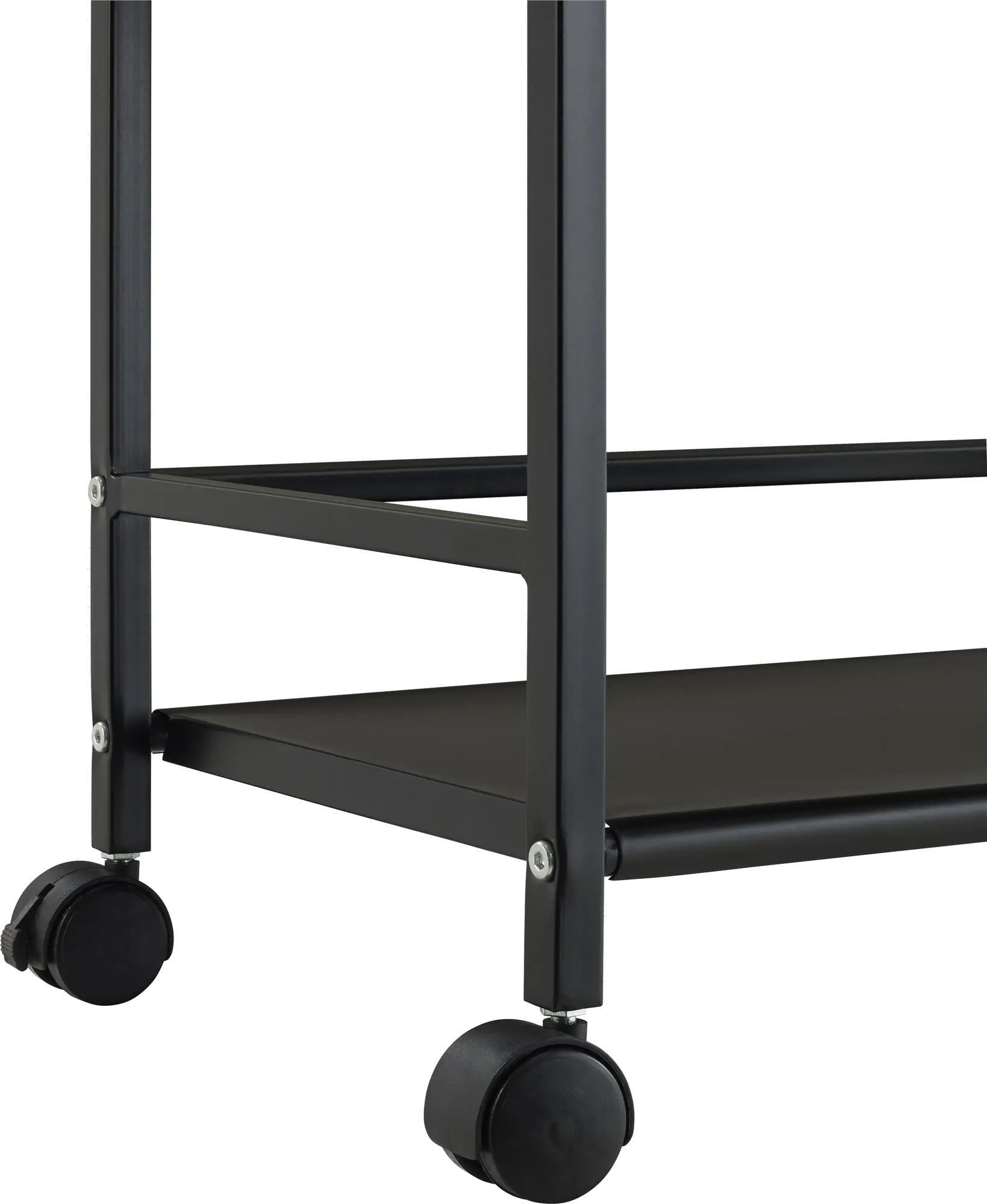 Marshall Black 3 Shelf Metal Rolling Utility Cart-5