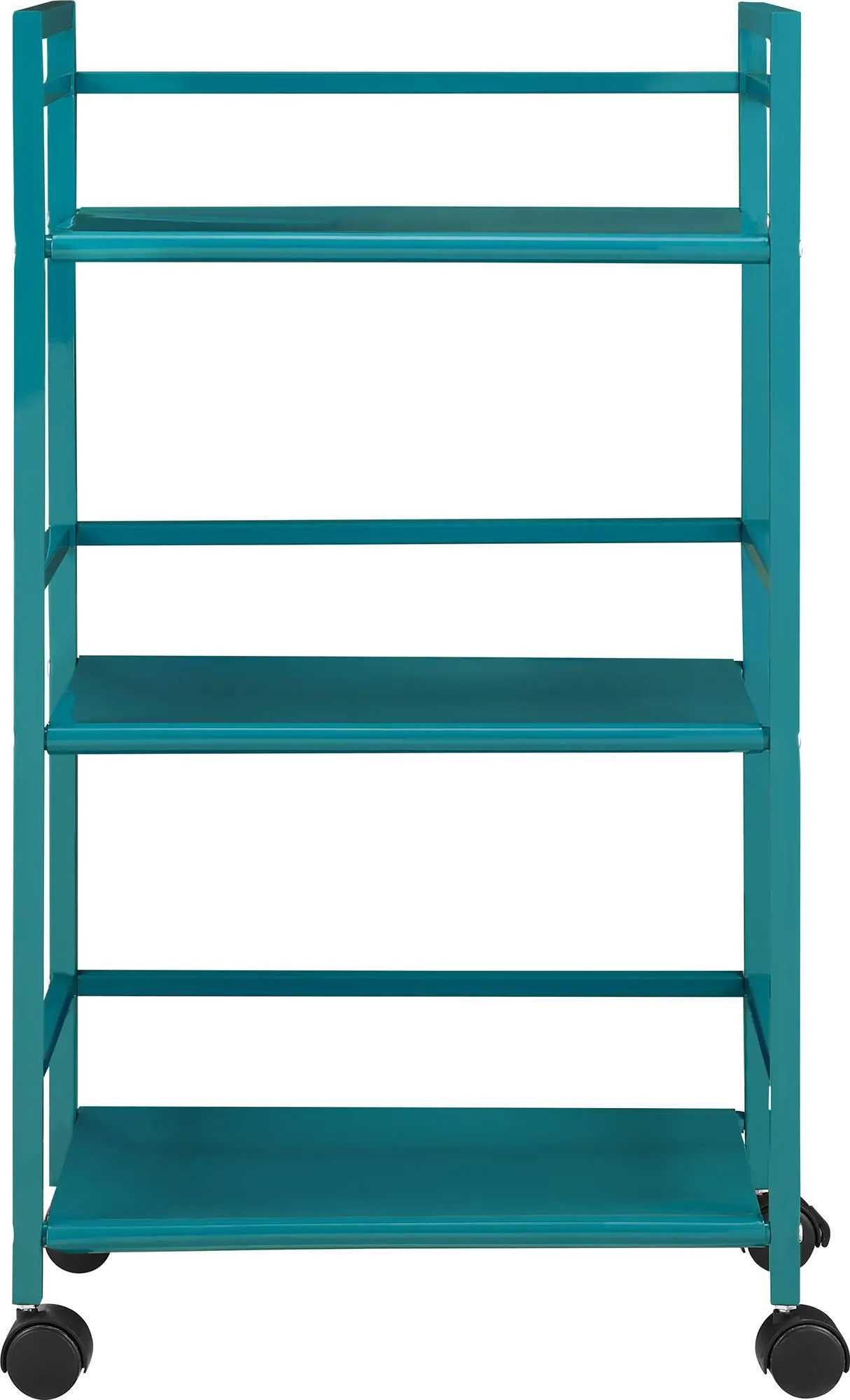 Marshall Teal 3 Shelf Metal Rolling Utility Cart-1