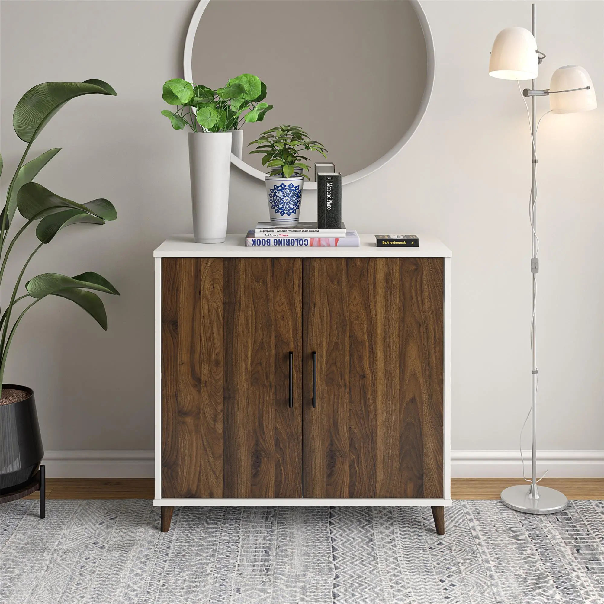 Modern White Accent Cabinet-2