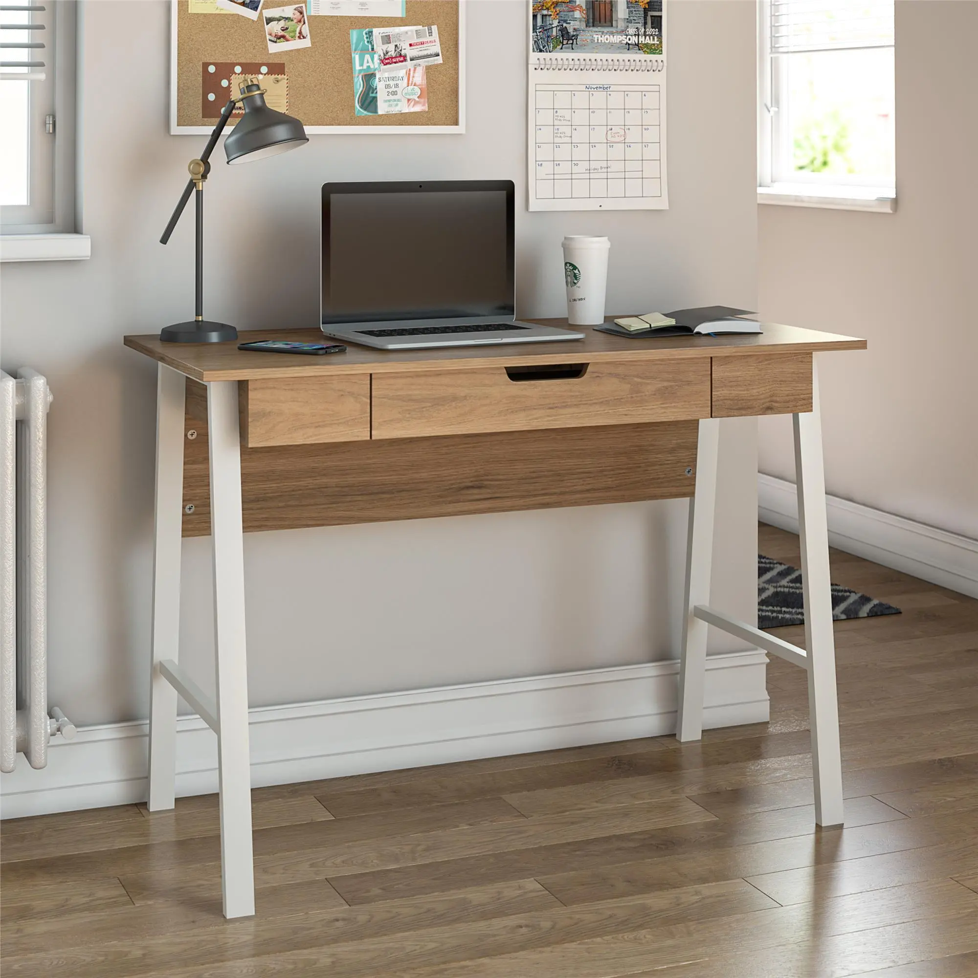 Oxford Walnut Computer Desk with Drawer-3