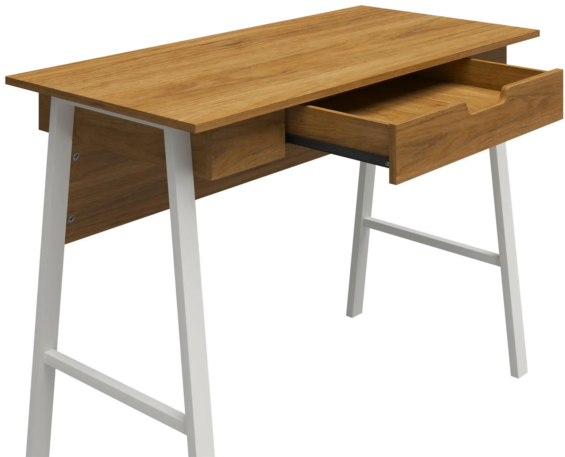 Oxford Walnut Computer Desk with Drawer-5