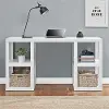 Parsons White Double Pedestal Computer Desk