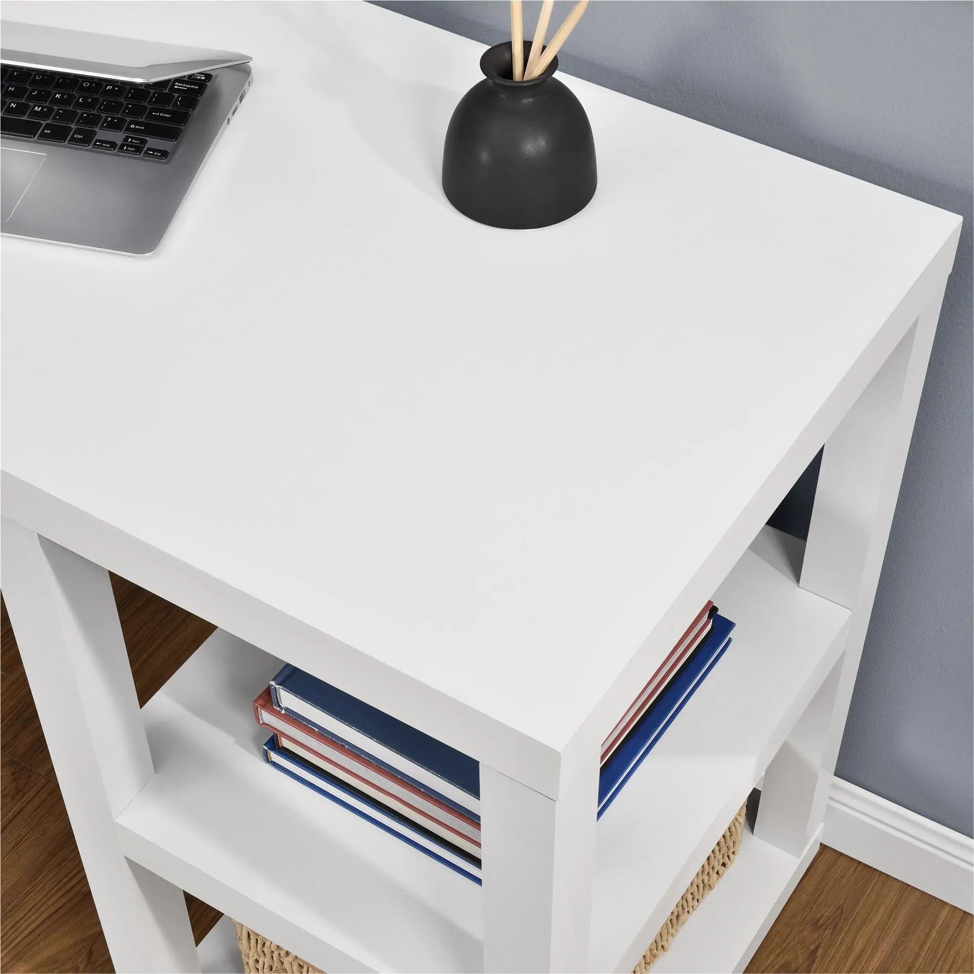 Parsons White Double Pedestal Computer Desk-4