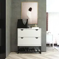 Brielle White Entryway Shoe Storage