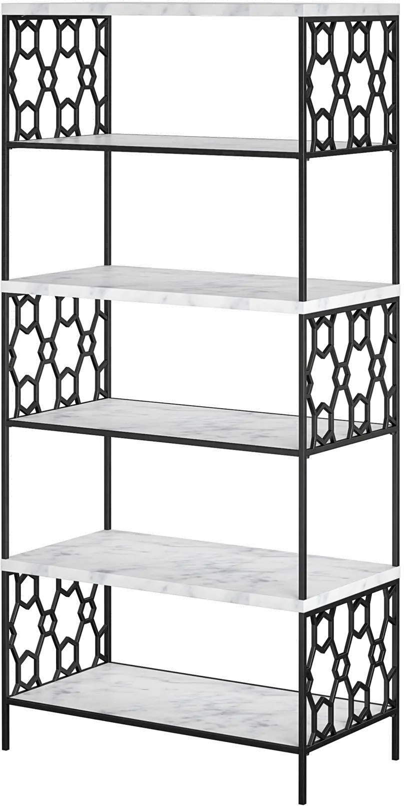 Ella White Marble 5 Shelf Bookcase-6