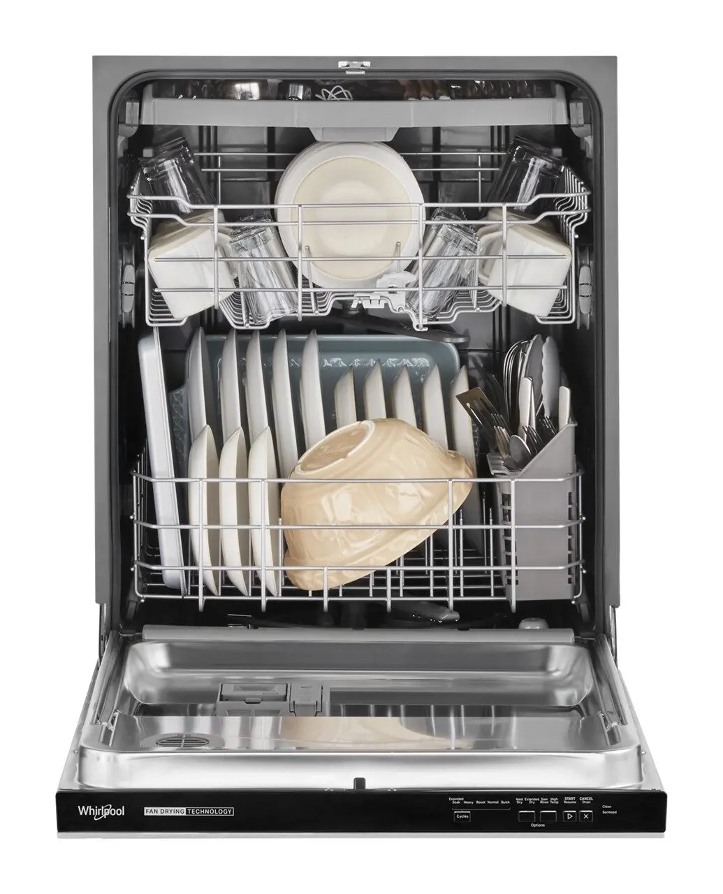 WDP730HAMZ Whirlpool Top Control Dishwasher - Stainless Steel-1