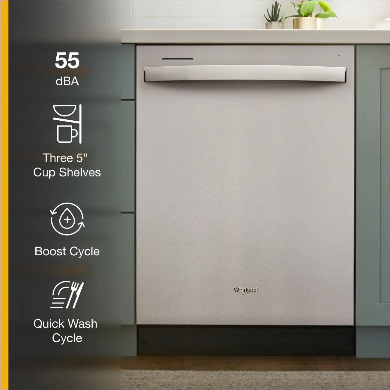 WDT540HAMZ Whirlpool Top Control Dishwasher - Stainless Steel-5