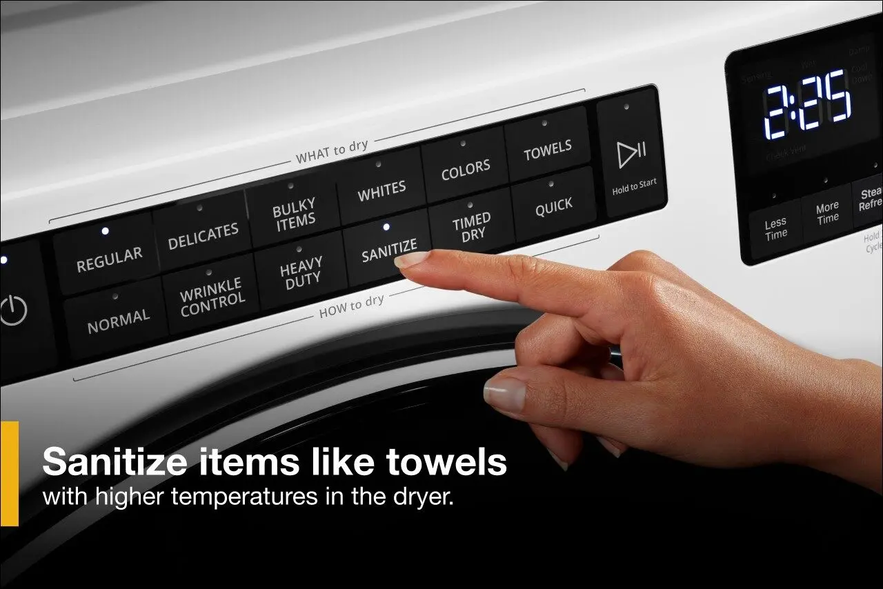 WED6605MW Whirlpool 7.4 cu ft Electric Dryer - White W6605-8