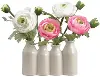 White and Pink 9  Ranunculus and Ceramic Vase Arrangement