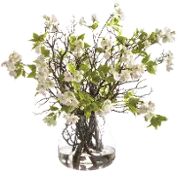 25  Blossoms in Glass Vase