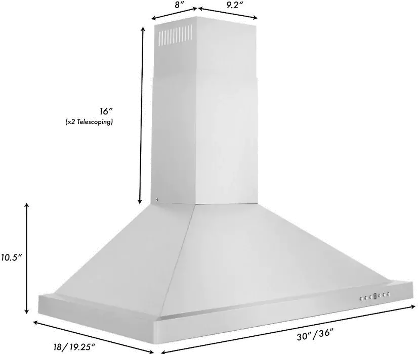 KB-36 ZLINE 36 Inch Chimney Range Hood - Stainless Steel-6