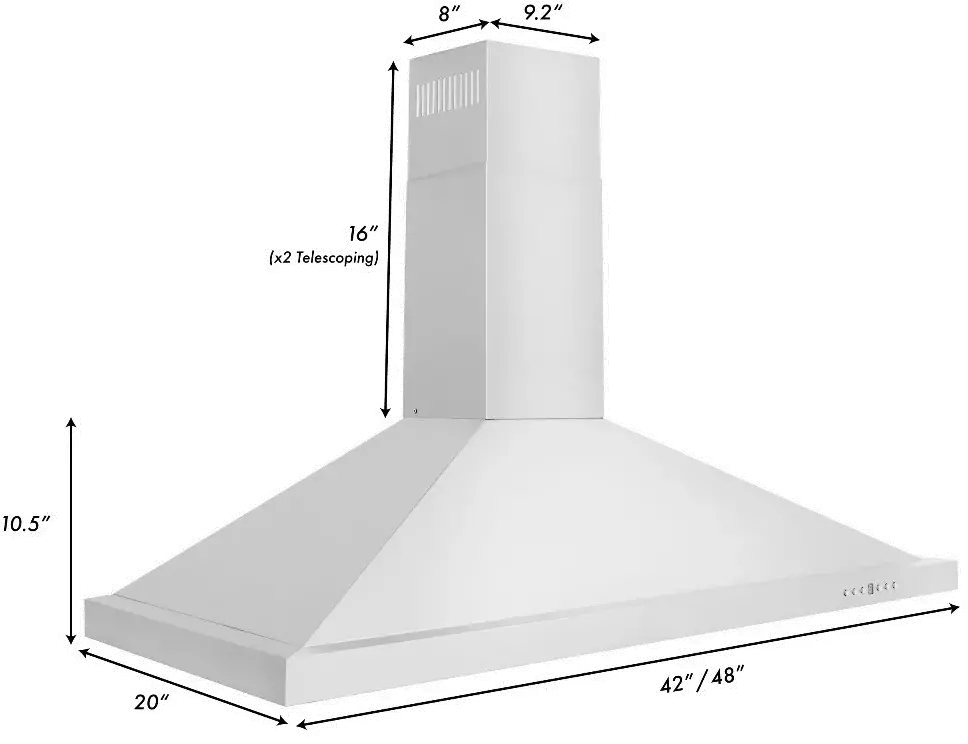 KB-48 ZLINE 48 Inch Chimney Range Hood - Stainless Steel-6