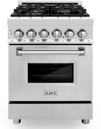 RA24 ZLINE 2.8 cu ft Dual Fuel Range - 24 W Stainless Steel