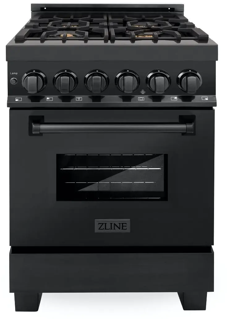 RAB-BR-24 ZLINE 2.8 cu ft Dual Fuel Range - 24 W Black Stainless Steel-1