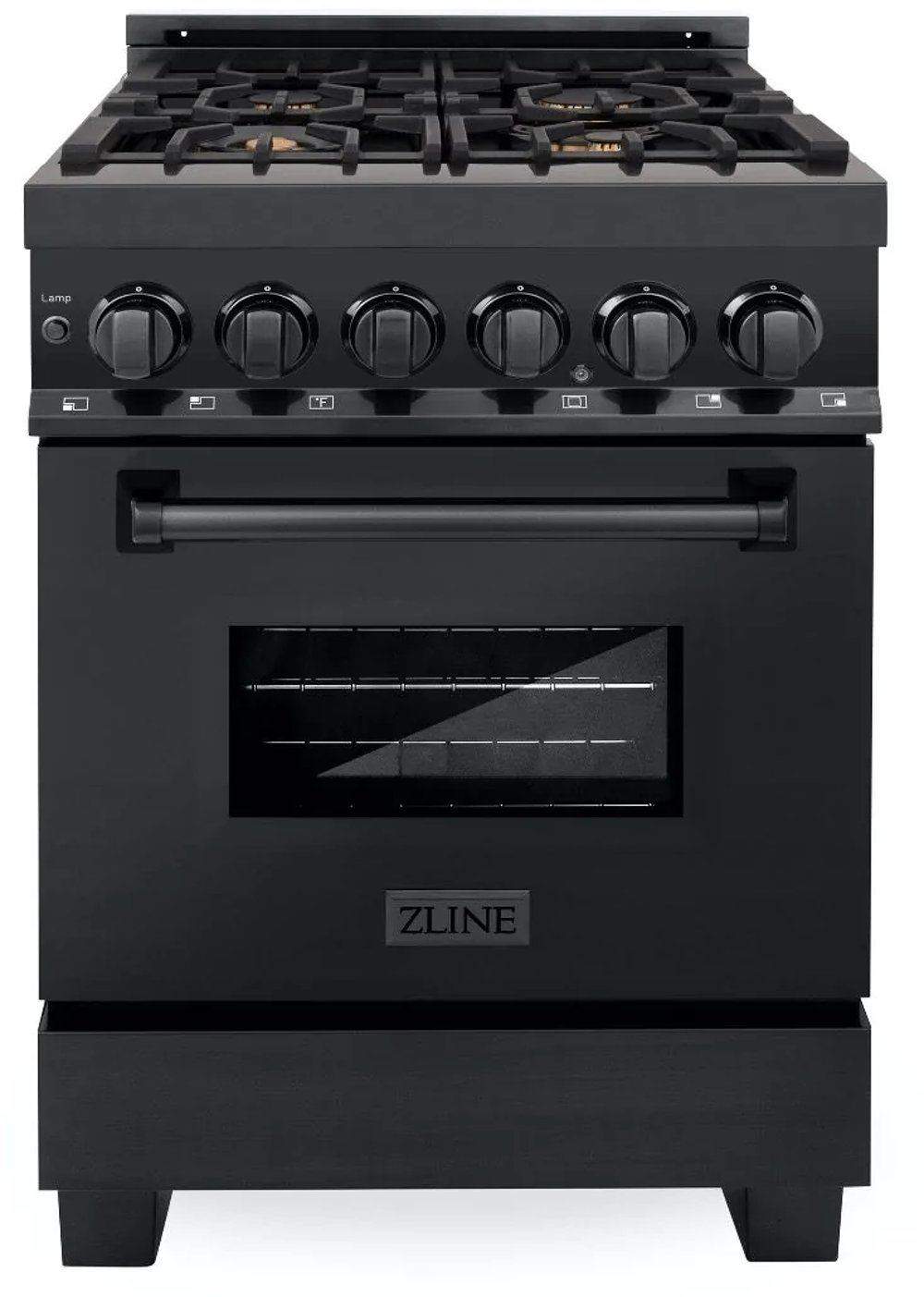 ZLINE 2.8 cu ft Dual Fuel Range - 24"W Black Stainless Steel