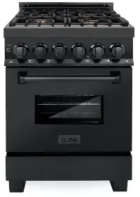 RAB-BR-24 ZLINE 2.8 cu ft Dual Fuel Range - 24 W Black Stainless Steel