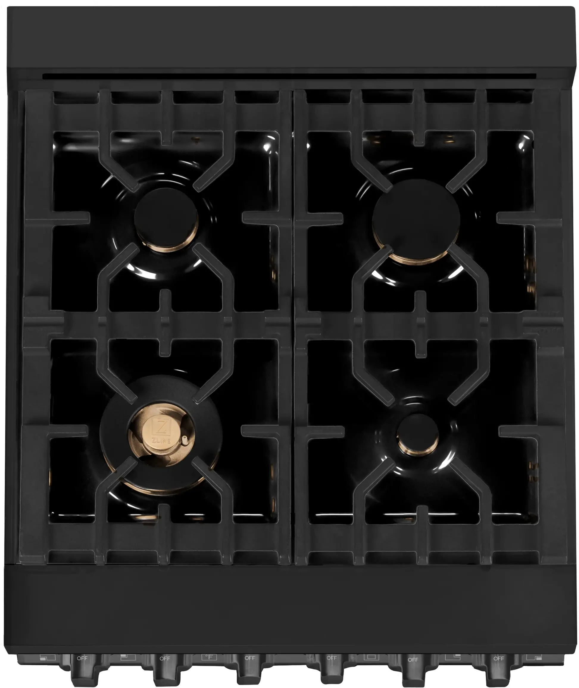RAB-BR-24 ZLINE 2.8 cu ft Dual Fuel Range - 24 W Black Stainless Steel-3