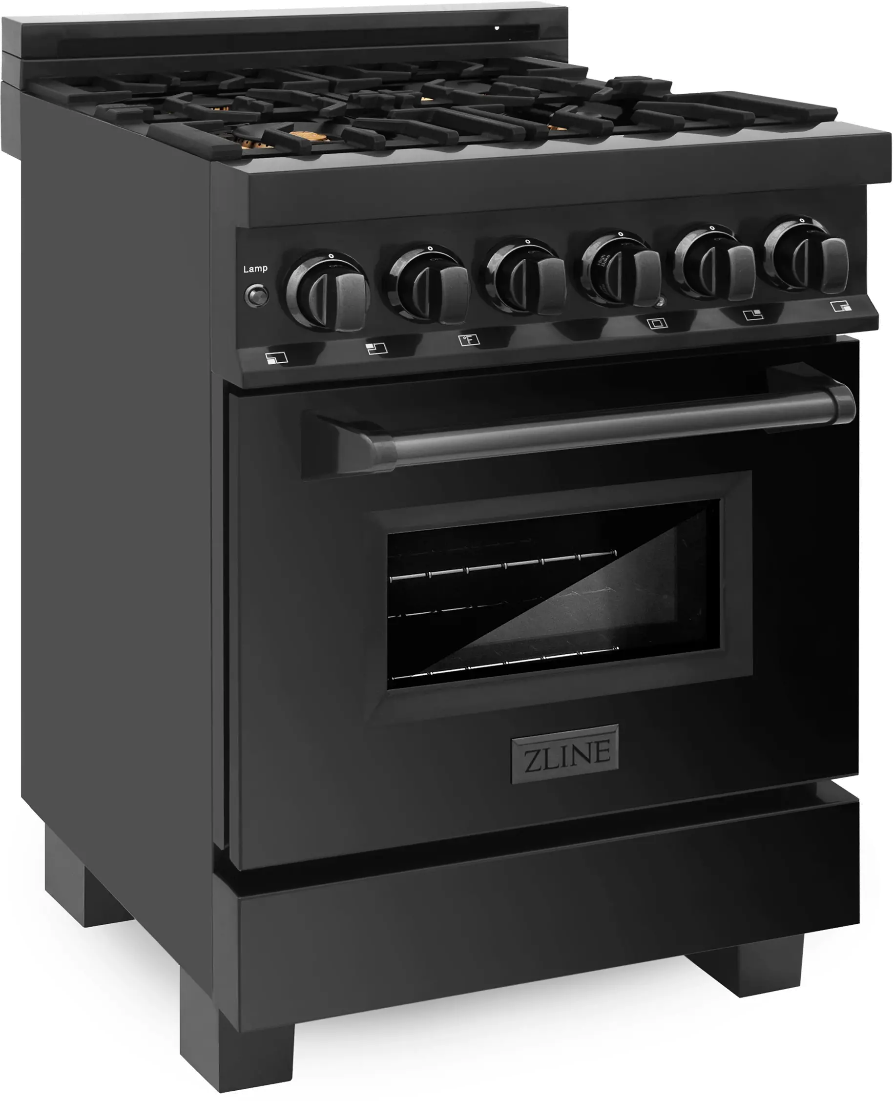 RAB-BR-24 ZLINE 2.8 cu ft Dual Fuel Range - 24 W Black Stainless Steel-4
