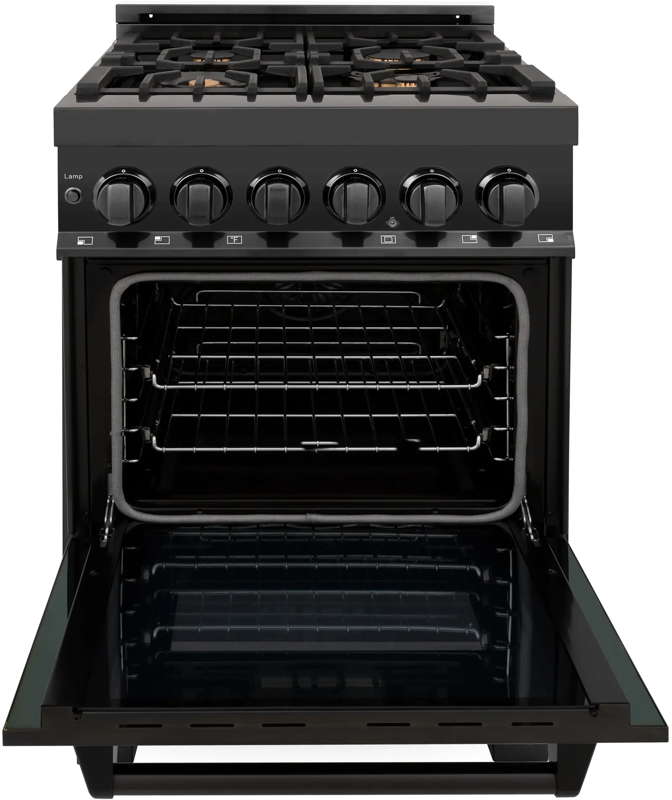 RAB-BR-24 ZLINE 2.8 cu ft Dual Fuel Range - 24 W Black Stainless Steel-7