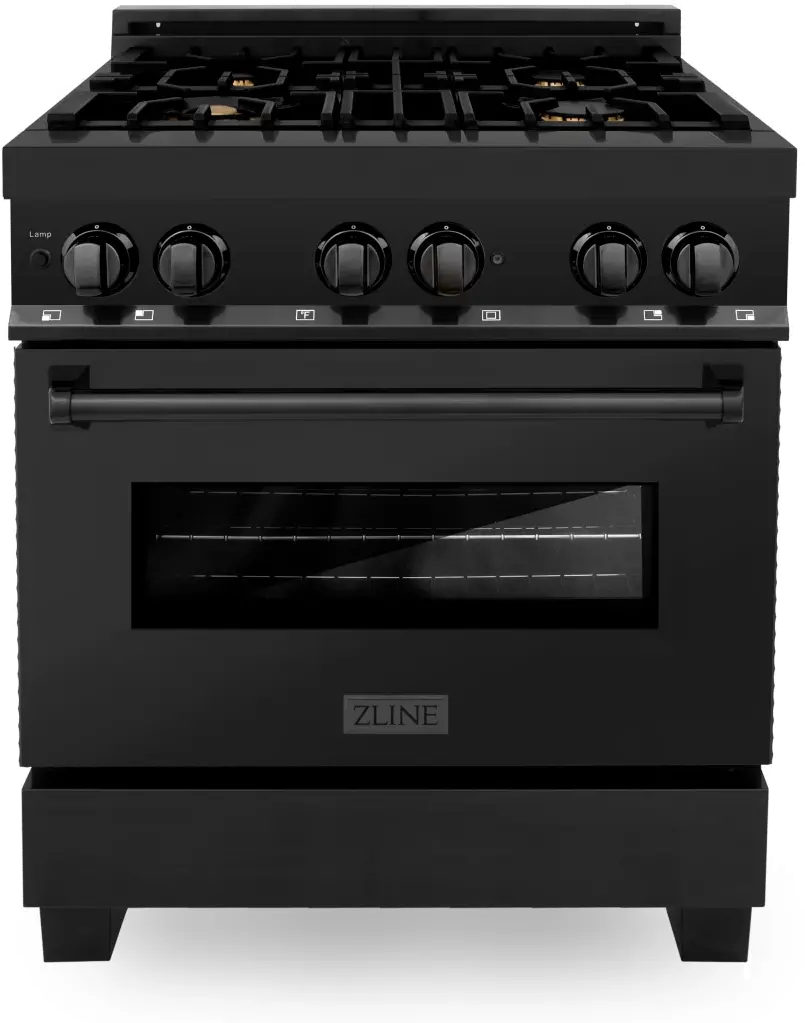 RAB-BR-30 ZLINE 4 cu ft Dual Fuel Range - Black Stainless Steel-1