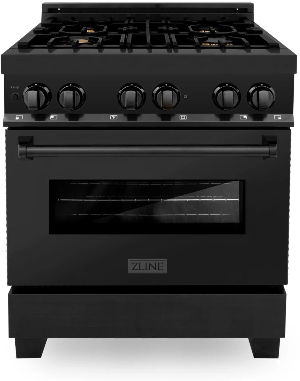 ZLINE 4 cu ft Dual Fuel Range - Black Stainless Steel