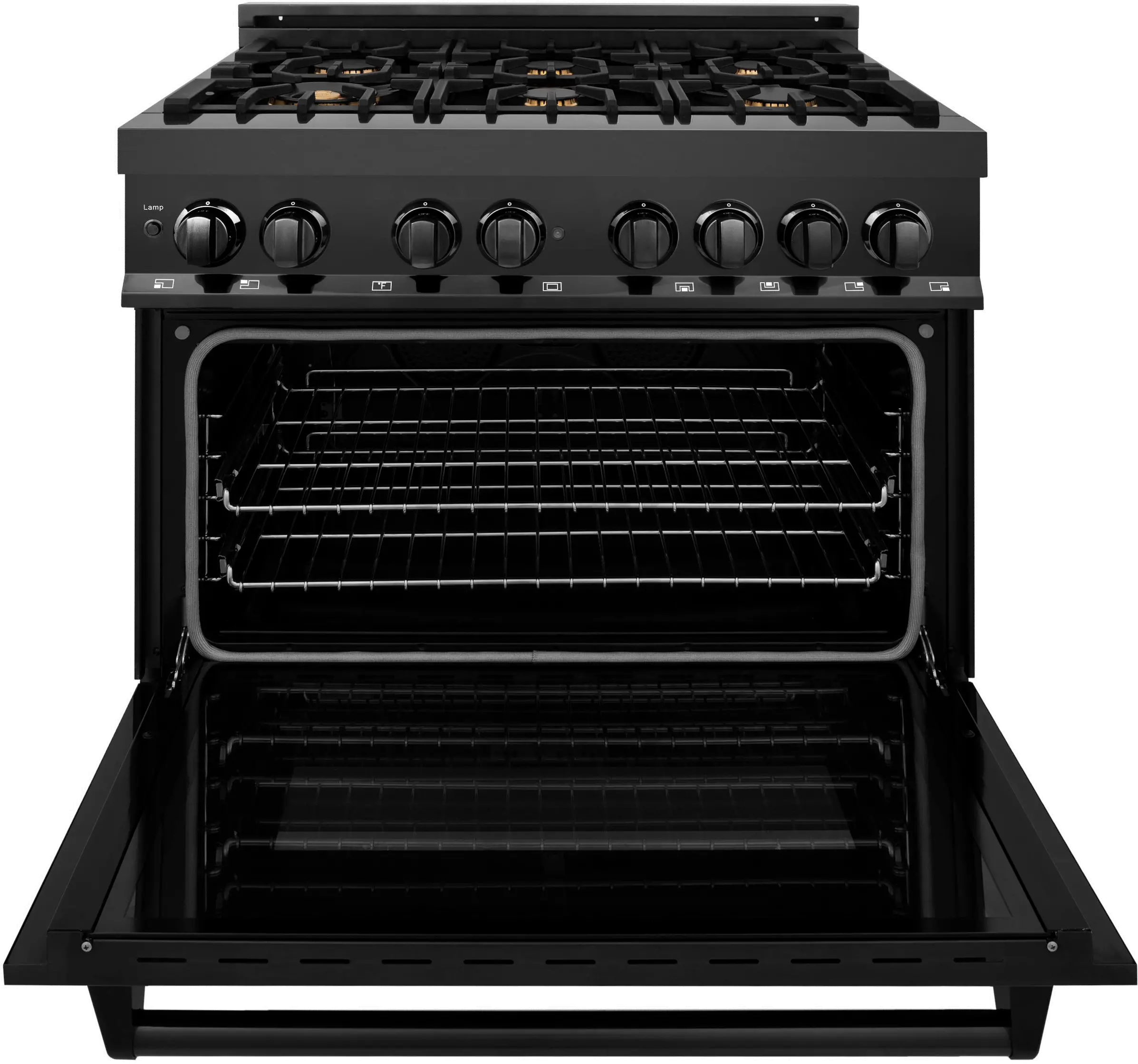 RAB-BR-36 ZLINE 4.6 cu ft Dual Fuel Range - 36 W Black Stainless Steel-3