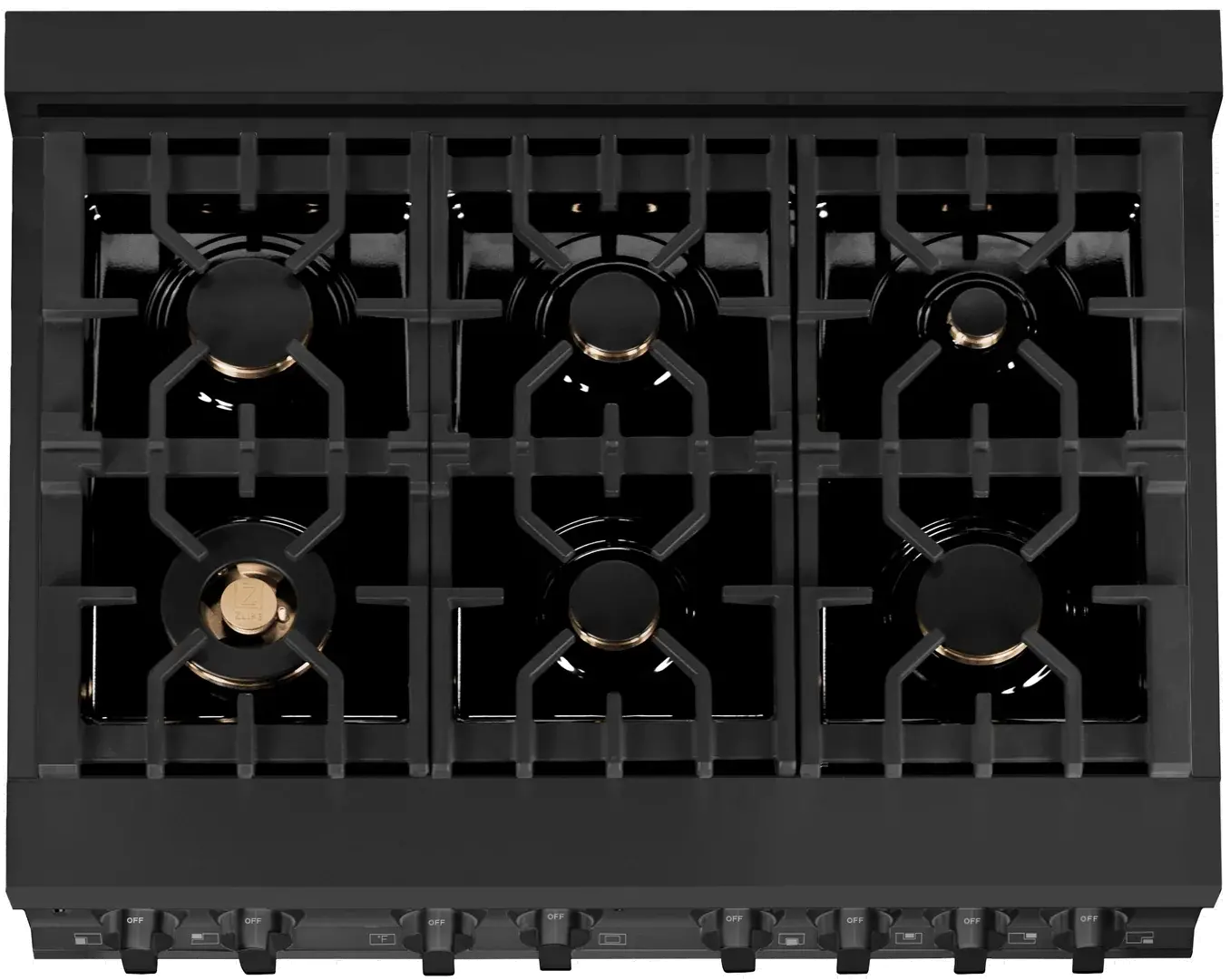 RAB-BR-36 ZLINE 4.6 cu ft Dual Fuel Range - 36 W Black Stainless Steel-4