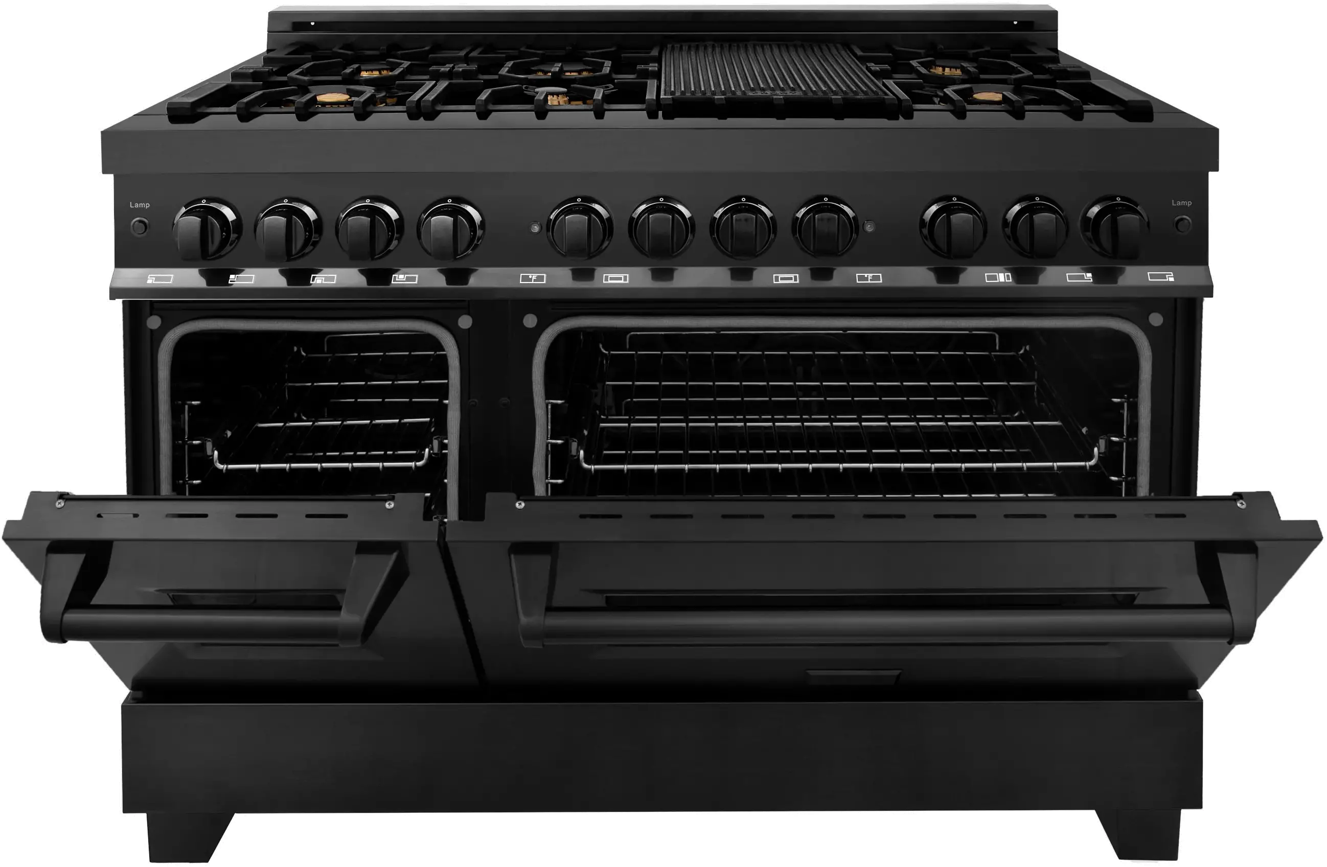 RAB-BR-48 ZLINE 6 cu ft Duel Fuel Double Oven Range - 48 W Black Stainless Steel-4