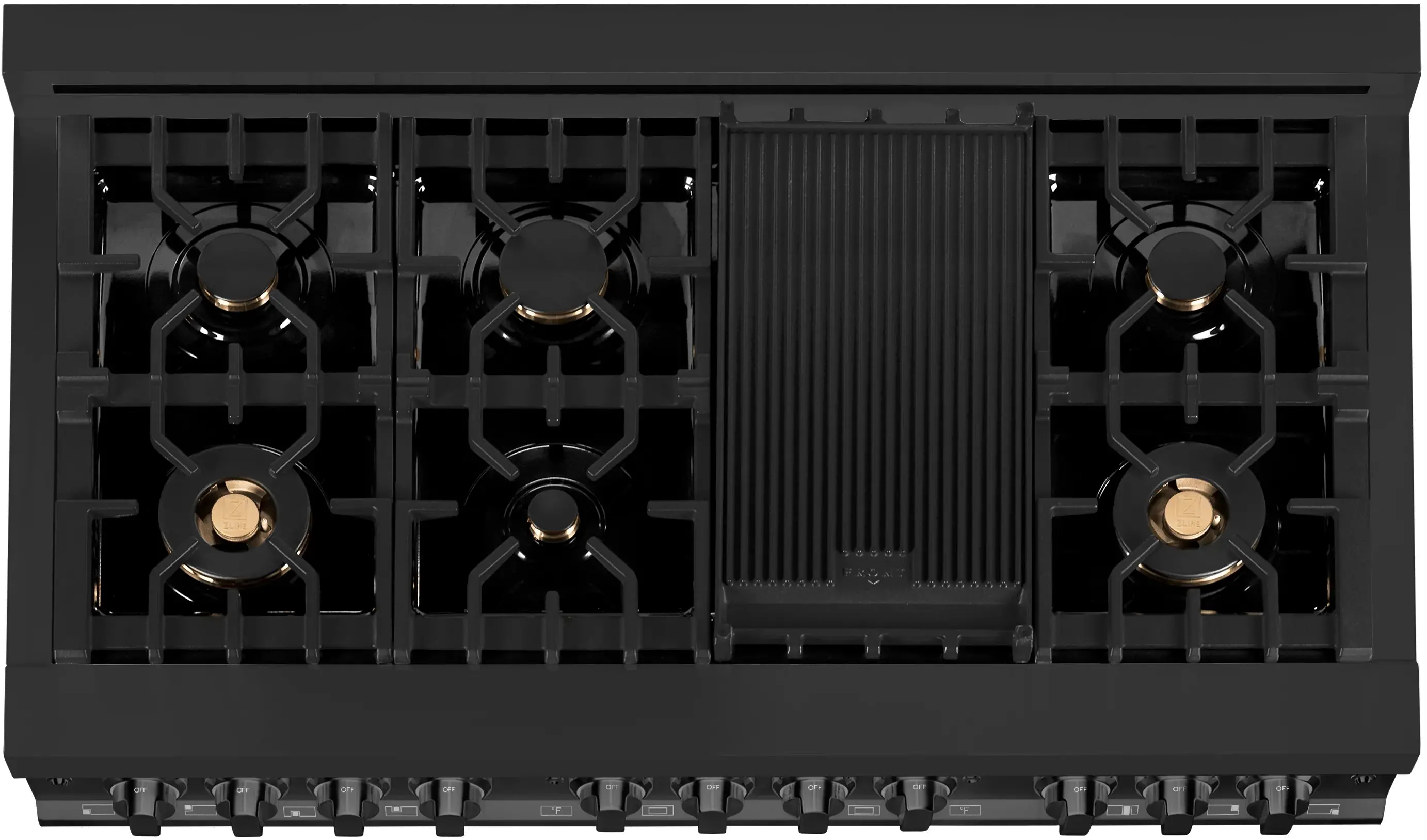 RAB-BR-48 ZLINE 6 cu ft Duel Fuel Double Oven Range - 48 W Black Stainless Steel-6