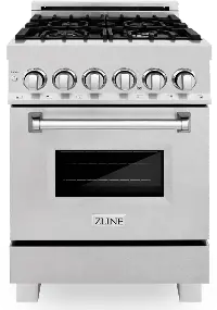 RAS-SN-24 ZLINE 2.8 cu ft Dual Fuel Range - 24 W DuraSnow Stainless Steel