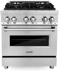 RAS-SN-30 ZLine 4 cu ft Dual Fuel Range - DuraSnow Stainless Steel