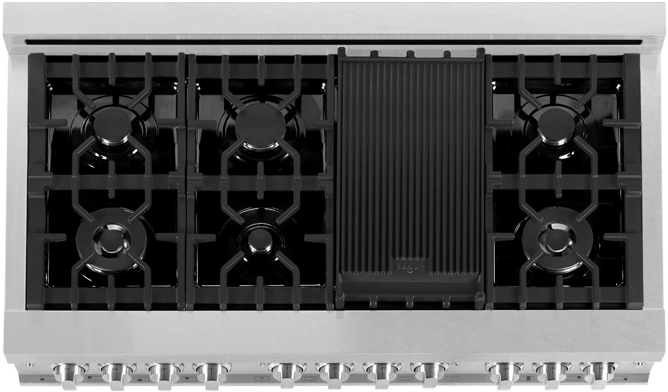 RAS-SN-48 ZLINE 6 cu ft Dual Fuel Double Oven Range - 48 W DuraSnow Stainless Steel-1
