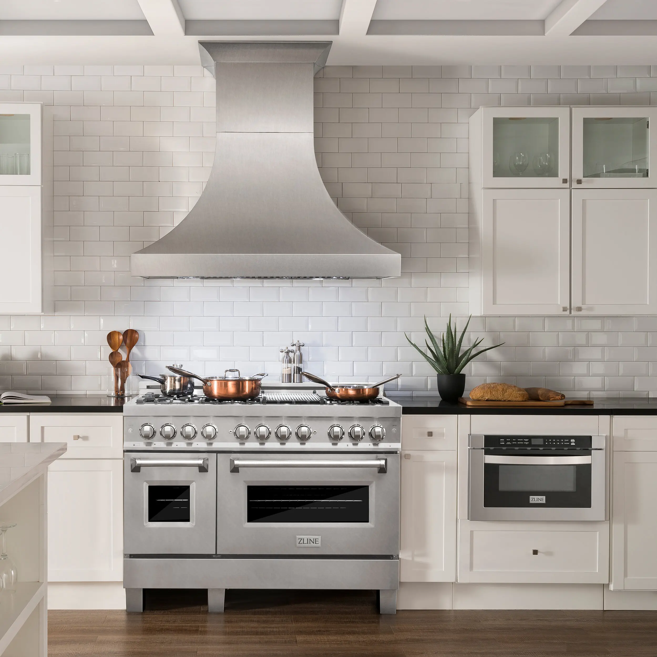 RAS-SN-48 ZLINE 6 cu ft Dual Fuel Double Oven Range - 48 W DuraSnow Stainless Steel-5