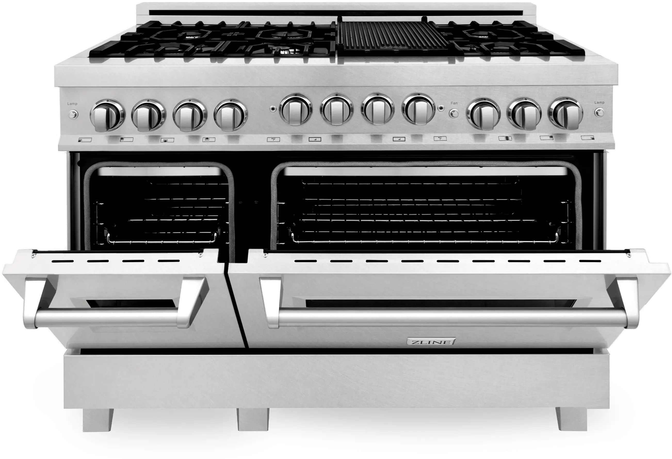 RGS-SN-48 ZLINE 6 cu ft Double Oven  Gas Range - 48 W DuraSnow Stainless Steel-4