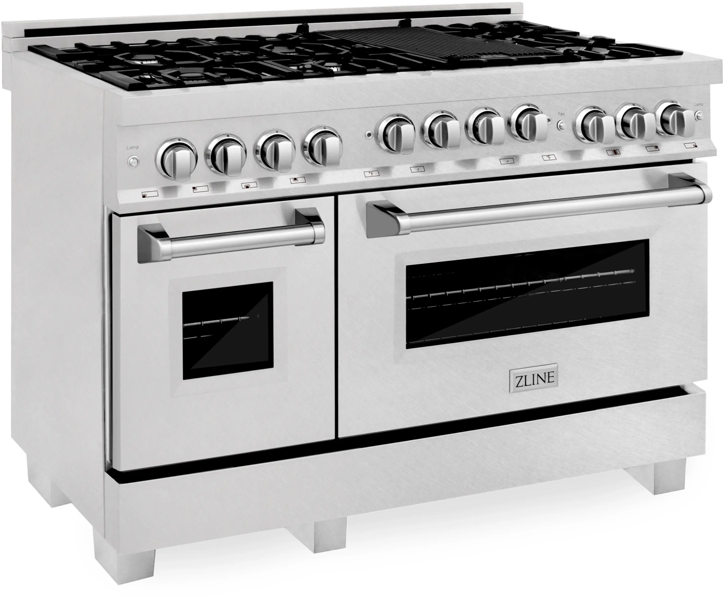 RGS-SN-48 ZLINE 6 cu ft Double Oven  Gas Range - 48 W DuraSnow Stainless Steel-5