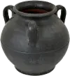 Four Handle 7.75  Black Urn Vase