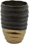 11.75  Black and Copper Vase