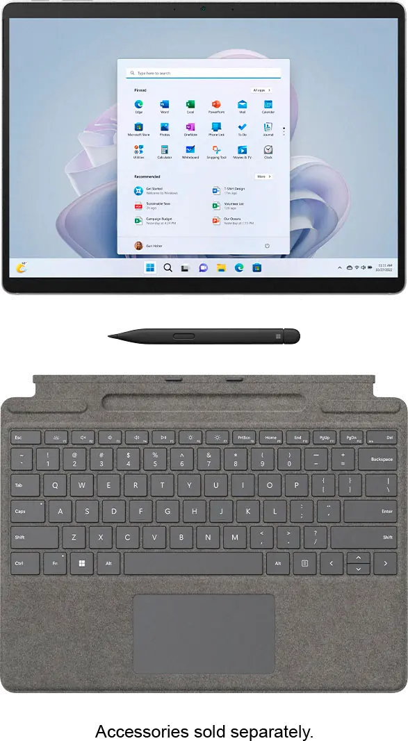 QEZ-00001 Microsoft - Surface Pro 9 – 13  Touch Screen – Intel Evo Platform Core i5- 8GB Memory – 256GB SSD – Platinum-7