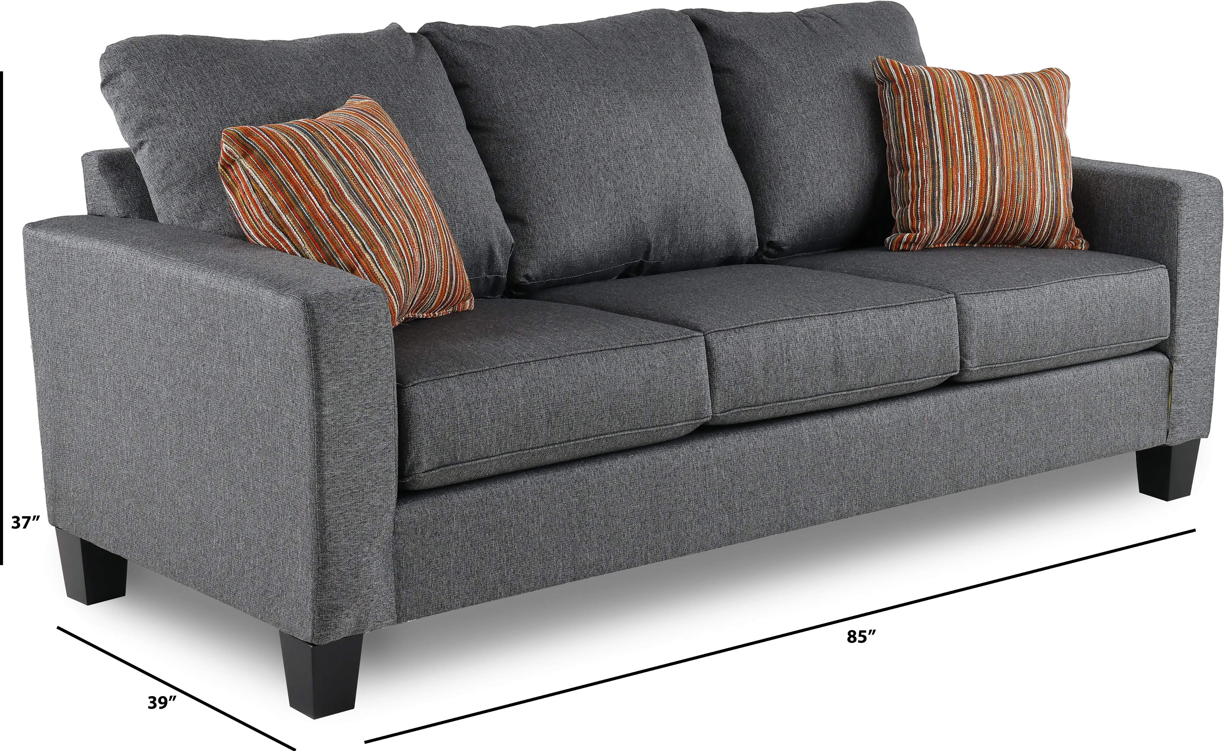 PAISLEY SOFA JUSTICE SLATE Paisely Slate Gray Sofa-3