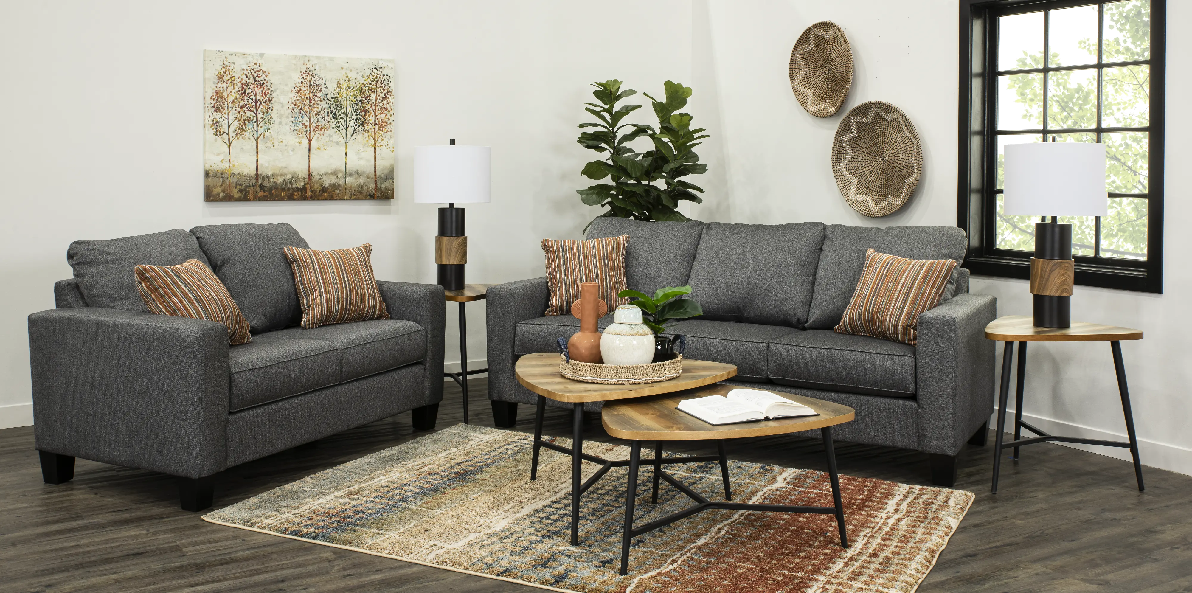 PAISELY LOVESEAT JUSTICE SLATE Paisely Slate Gray Loveseat-2