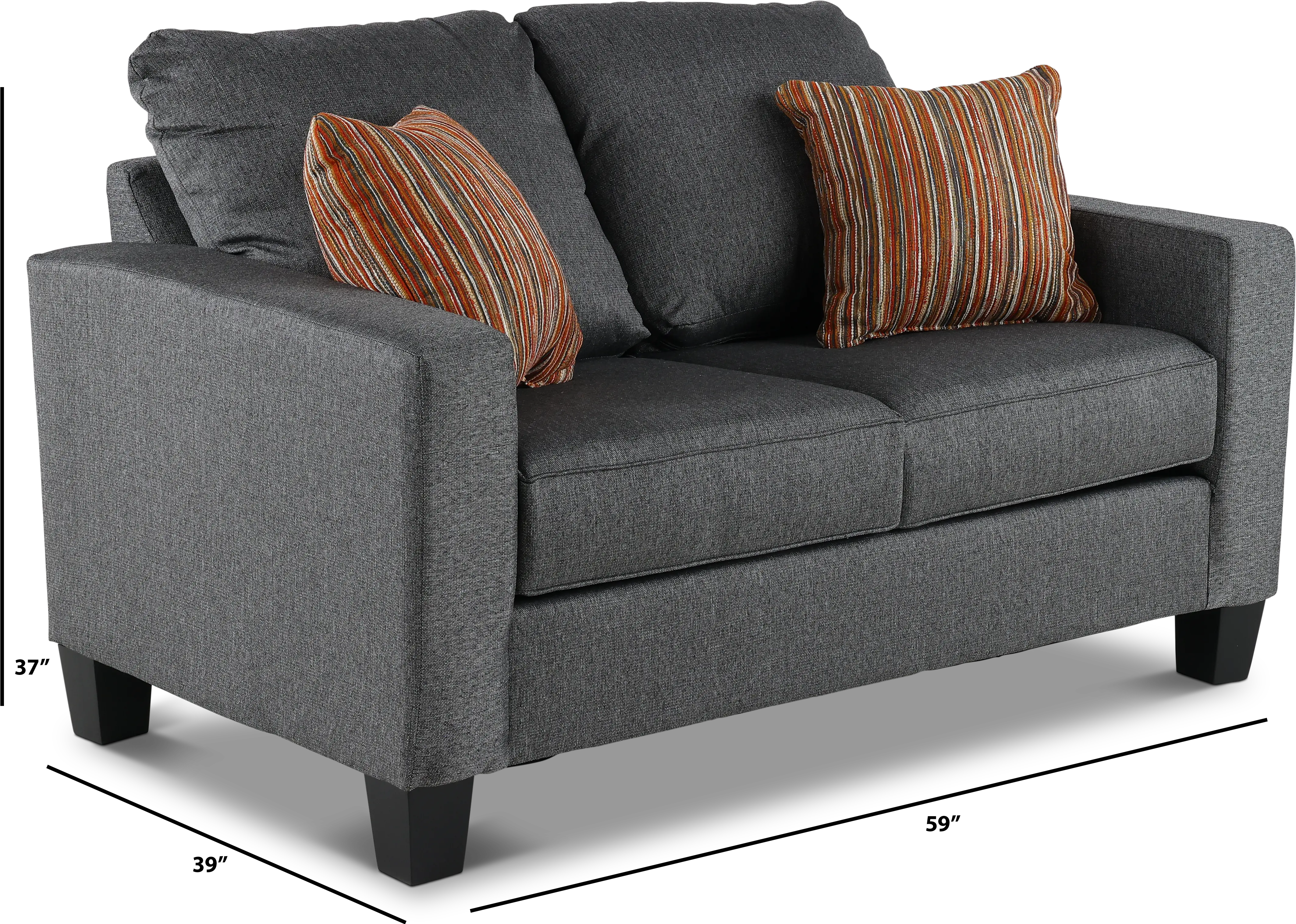 PAISELY LOVESEAT JUSTICE SLATE Paisely Slate Gray Loveseat-3